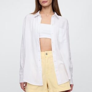 NWT Gap Linen Easy Shirt in white size large